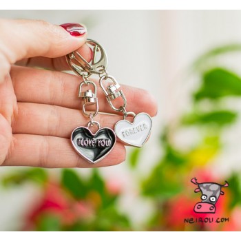 Брелок парный для влюбленных "I love you. Forever". Цена за 1 пару